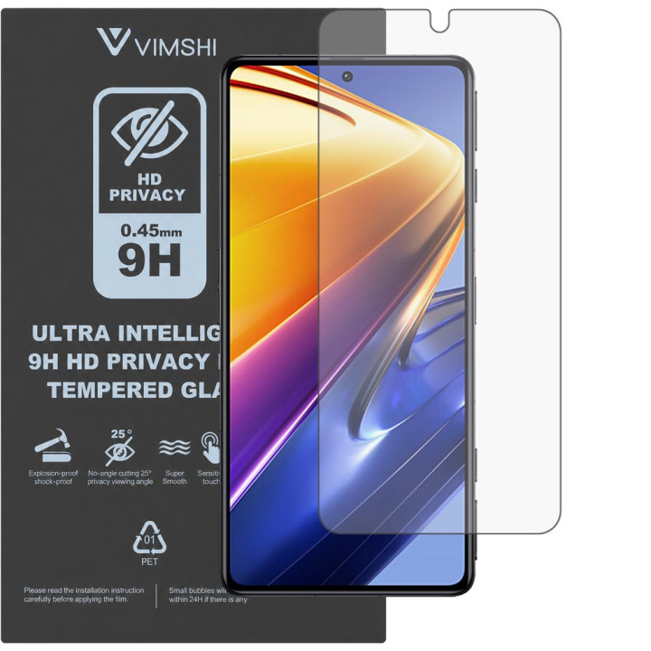 Противоударная защитная пленка антишпион Vimshi Ultra 9H Privacy Flex для POCO F4 GT