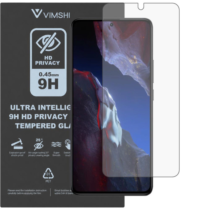 Протиударна захисна плівка антишпигун Vimshi Ultra 9H Privacy Flex для POCO F5 Pro