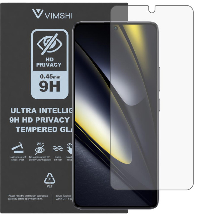 Протиударна захисна плівка антишпигун Vimshi Ultra 9H Privacy Flex для POCO F6
