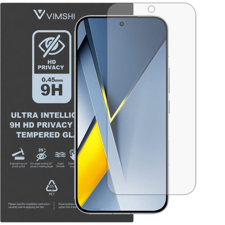 Противоударная защитная пленка антишпион Vimshi Ultra 9H Privacy Flex для POCO F8 Ultra