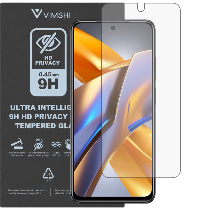 Протиударна захисна плівка антишпигун Vimshi Ultra 9H Privacy Flex для POCO M5s
