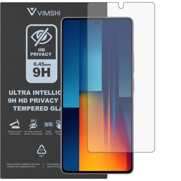 Протиударна захисна плівка антишпигун Vimshi Ultra 9H Privacy Flex для POCO M6 Pro