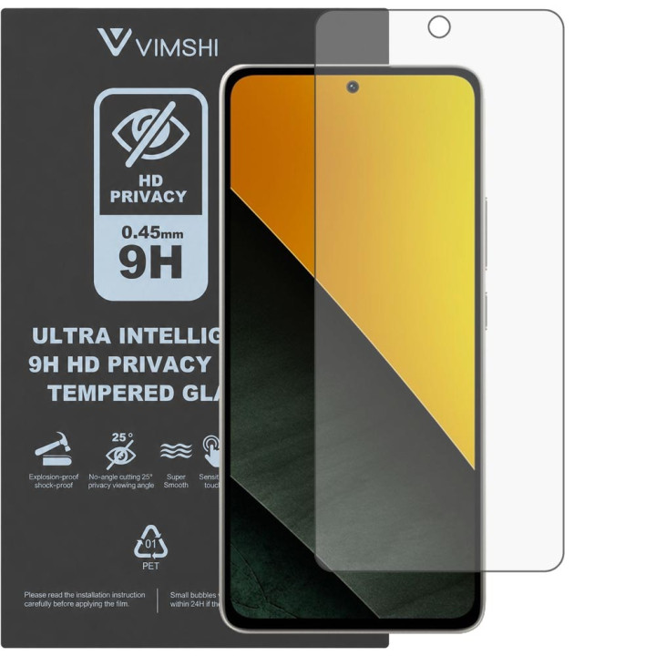 Противоударная защитная пленка антишпион Vimshi Ultra 9H Privacy Flex для POCO M7 Pro