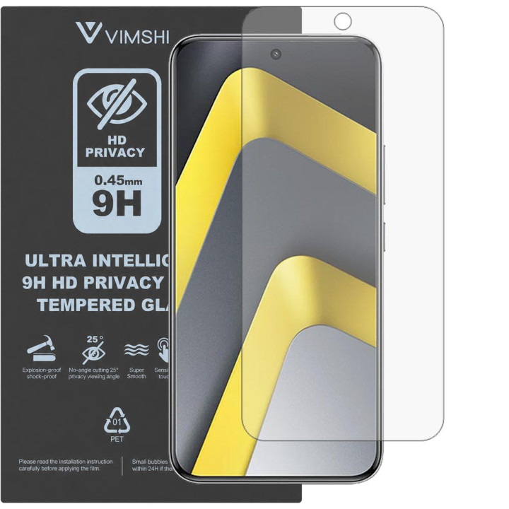 Протиударна захисна плівка антишпигун Vimshi Ultra 9H Privacy Flex для POCO M8 Pro