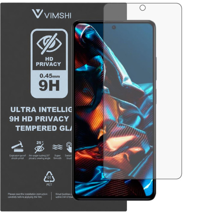 Протиударна захисна плівка антишпигун Vimshi Ultra 9H Privacy Flex для POCO X5 Pro
