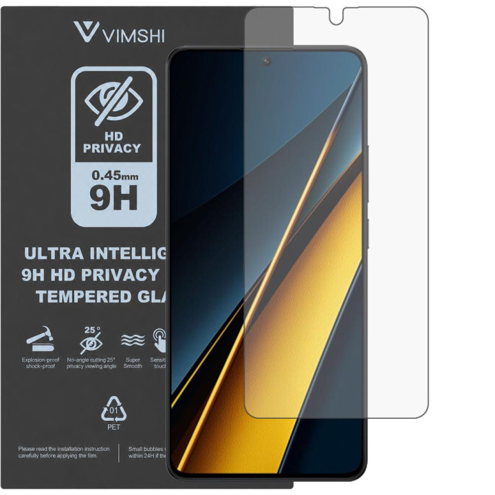 Протиударна захисна плівка антишпигун Vimshi Ultra 9H Privacy Flex для POCO X6 Pro