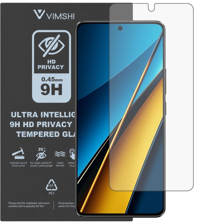 Протиударна захисна плівка антишпигун Vimshi Ultra 9H Privacy Flex для POCO X6