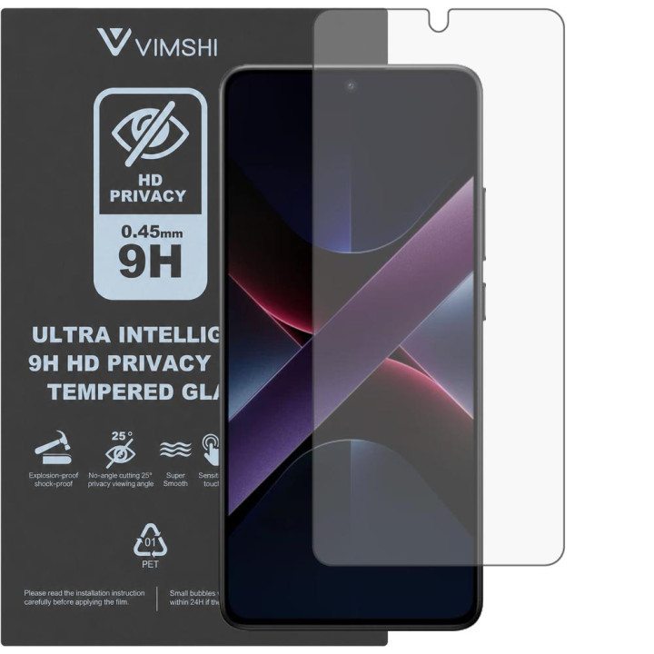 Протиударна захисна плівка антишпигун Vimshi Ultra 9H Privacy Flex для POCO X7 Pro