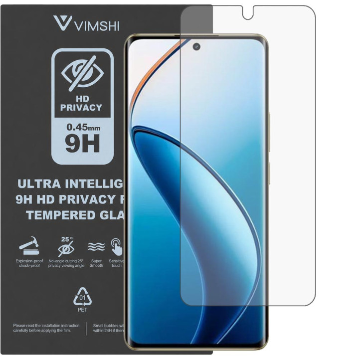 Протиударна захисна плівка антишпигун Vimshi Ultra 9H Privacy Flex для realme 12 Pro