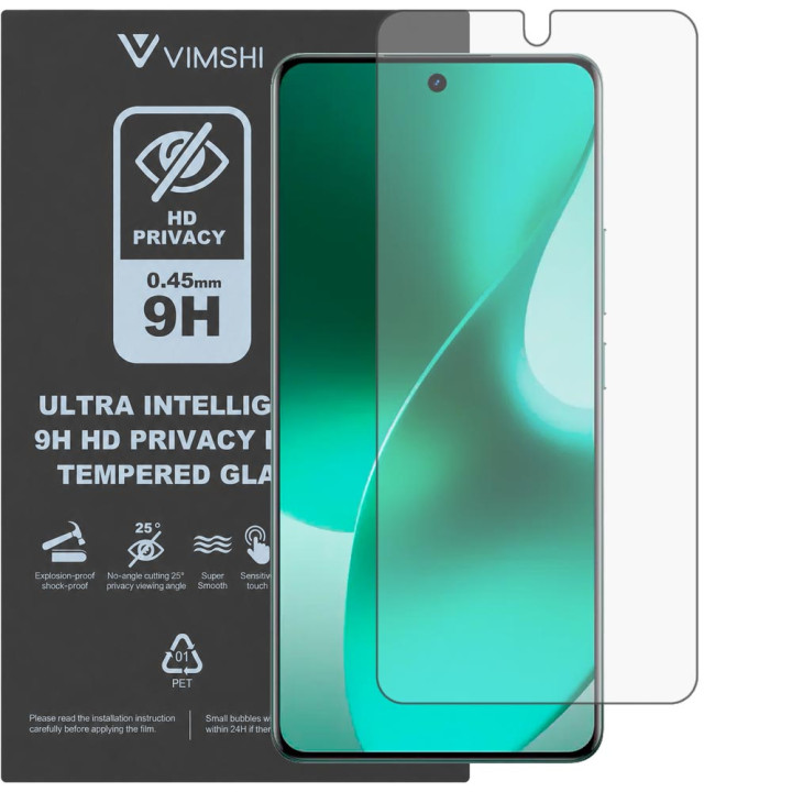 Противоударная защитная пленка антишпион Vimshi Ultra 9H Privacy Flex для realme 15 Pro