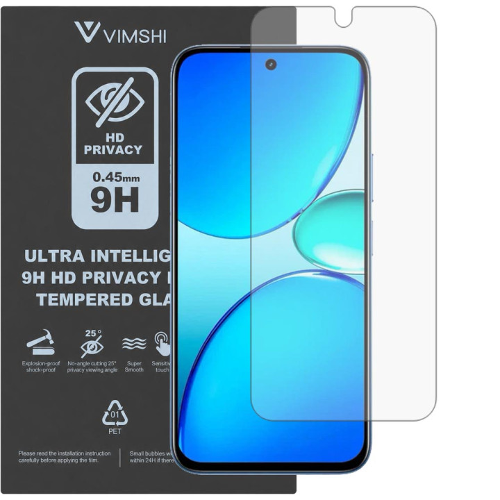 Противоударная защитная пленка антишпион Vimshi Ultra 9H Privacy Flex для realme C85 5G