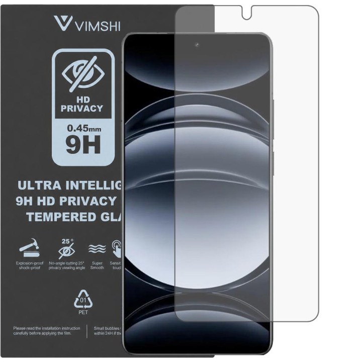 Противоударная защитная пленка антишпион Vimshi Ultra 9H Privacy Flex для realme GT 6