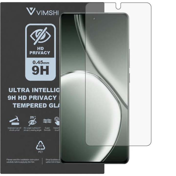 Противоударная защитная пленка антишпион Vimshi Ultra 9H Privacy Flex для realme GT 6T