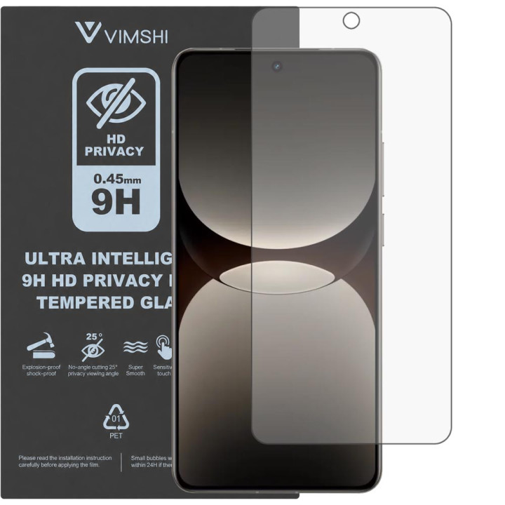 Протиударна захисна плівка антишпигун Vimshi Ultra 9H Privacy Flex для realme GT 7 Pro