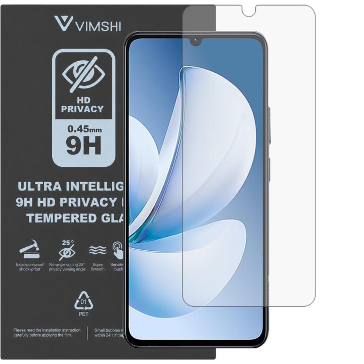 Противоударная защитная пленка антишпион Vimshi Ultra 9H Privacy Flex для realme Note 70