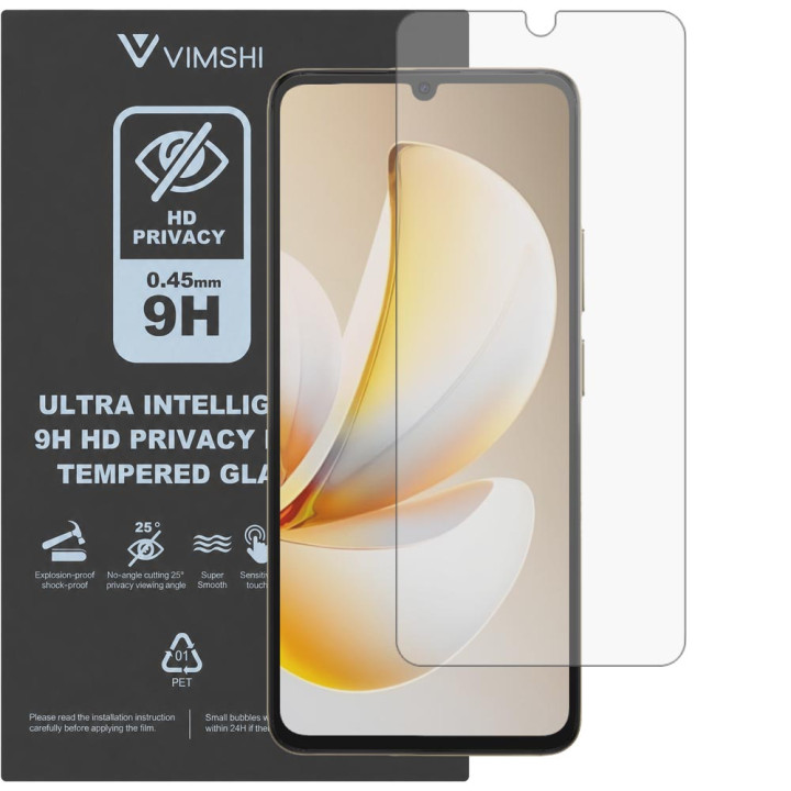 Противоударная защитная пленка антишпион Vimshi Ultra 9H Privacy Flex для realme Note 70T