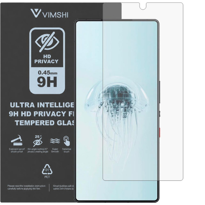 Противоударная защитная пленка антишпион Vimshi Ultra 9H Privacy Flex для ZTE REDMAGIC 10 Pro
