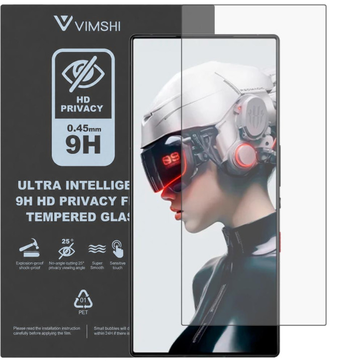 Противоударная защитная пленка антишпион Vimshi Ultra 9H Privacy Flex для ZTE REDMAGIC 9 Pro