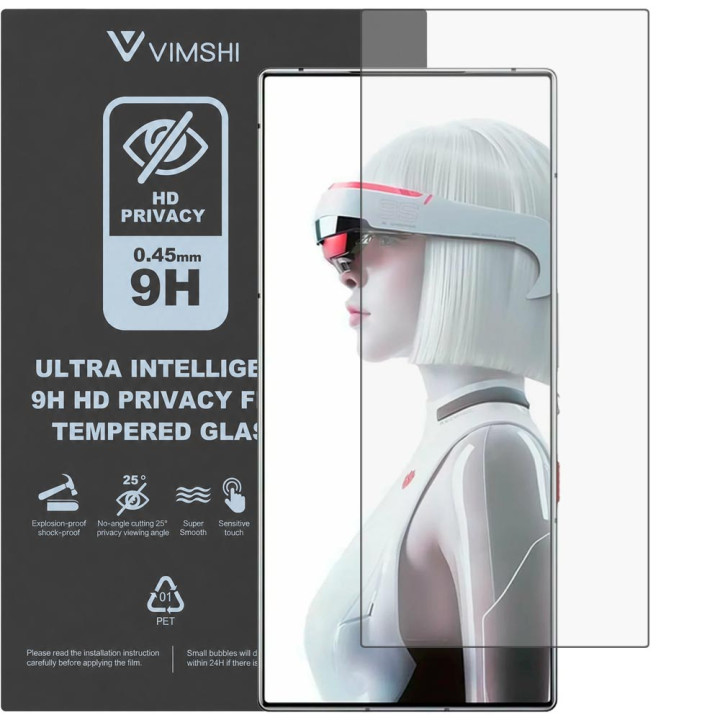 Противоударная защитная пленка антишпион Vimshi Ultra 9H Privacy Flex для ZTE REDMAGIC 9S Pro
