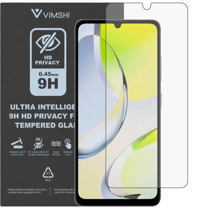 Противоударная защитная пленка антишпион Vimshi Ultra 9H Privacy Flex для ZTE Blade A76