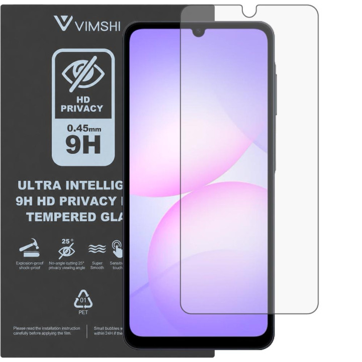Противоударная защитная пленка антишпион Vimshi Ultra 9H Privacy Flex для Samsung Galaxy A07