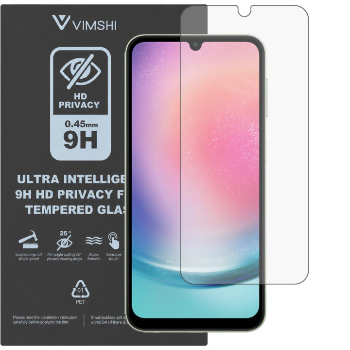 Противоударная защитная пленка антишпион Vimshi Ultra 9H Privacy Flex для Samsung Galaxy A24