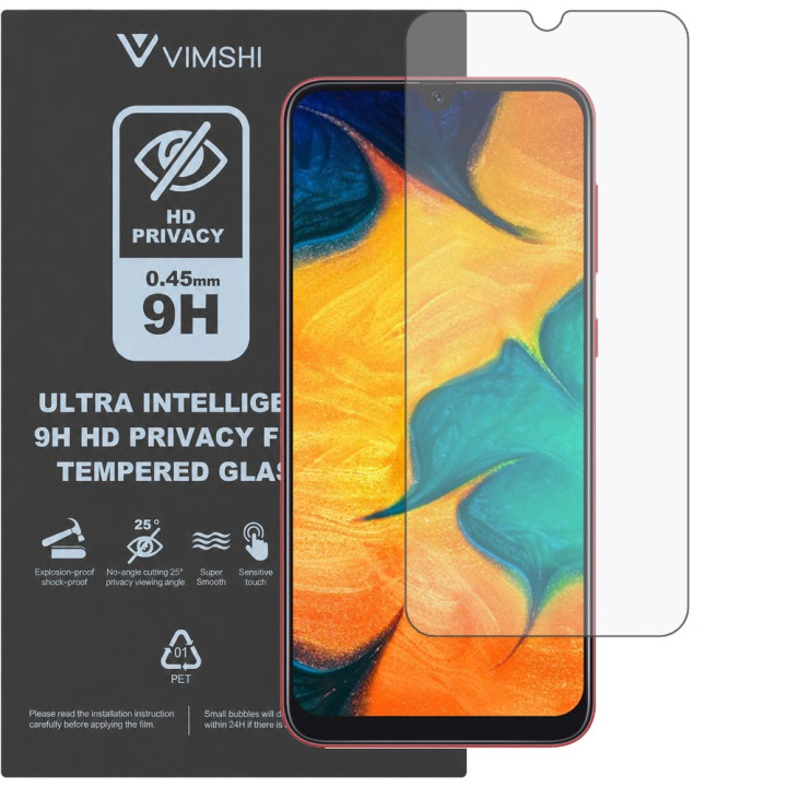Противоударная защитная пленка антишпион Vimshi Ultra 9H Privacy Flex для Samsung Galaxy A30