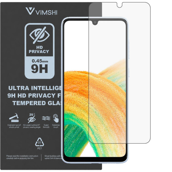 Противоударная защитная пленка антишпион Vimshi Ultra 9H Privacy Flex для Samsung Galaxy A33