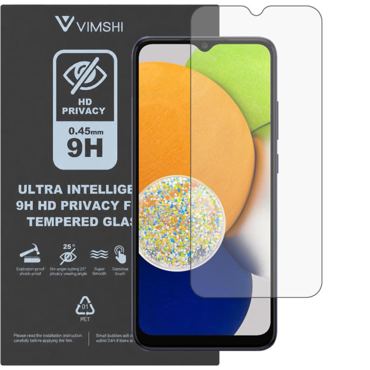 Противоударная защитная пленка антишпион Vimshi Ultra 9H Privacy Flex для Samsung Galaxy A03