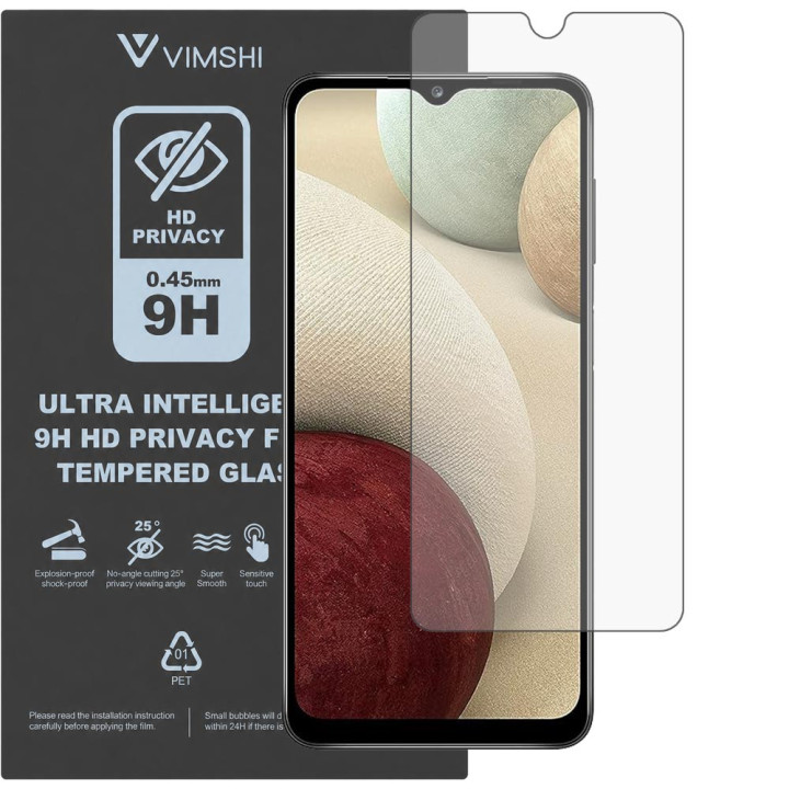 Противоударная защитная пленка антишпион Vimshi Ultra 9H Privacy Flex для Samsung Galaxy A12 Nacho