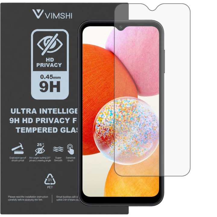 Противоударная защитная пленка антишпион Vimshi Ultra 9H Privacy Flex для Samsung Galaxy A14 5G