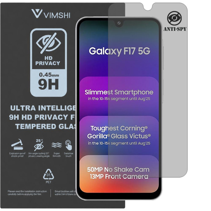 Протиударна захисна плівка антишпигун Vimshi Ultra 9H Privacy Flex для Samsung Galaxy F17 5G