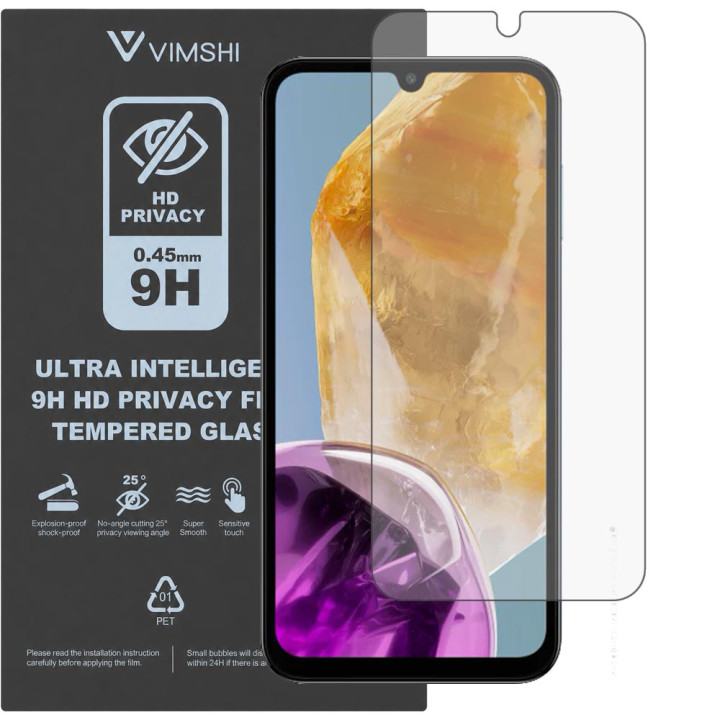 Противоударная защитная пленка антишпион Vimshi Ultra 9H Privacy Flex для Samsung Galaxy M15 5G