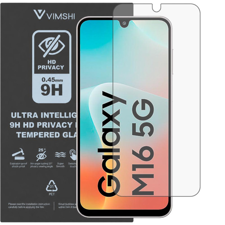 Противоударная защитная пленка антишпион Vimshi Ultra 9H Privacy Flex для Samsung Galaxy M16 5G