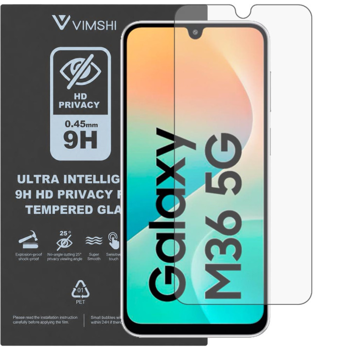 Противоударная защитная пленка антишпион Vimshi Ultra 9H Privacy Flex для Samsung Galaxy M36 5G