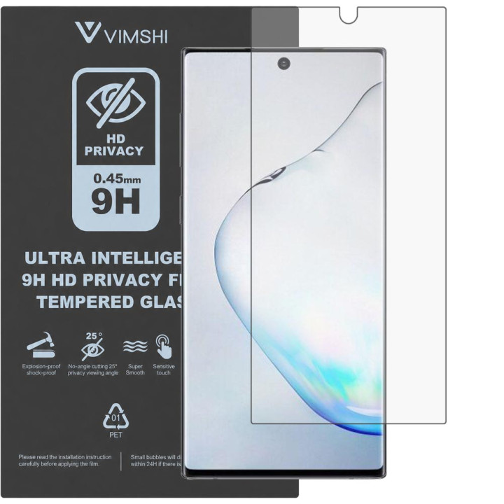 Противоударная защитная пленка антишпион Vimshi Ultra 9H Privacy Flex для Samsung Galaxy Note 10