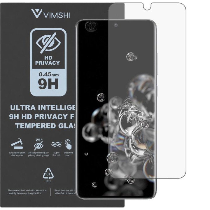 Противоударная защитная пленка антишпион Vimshi Ultra 9H Privacy Flex для Samsung Galaxy S20 Ultra