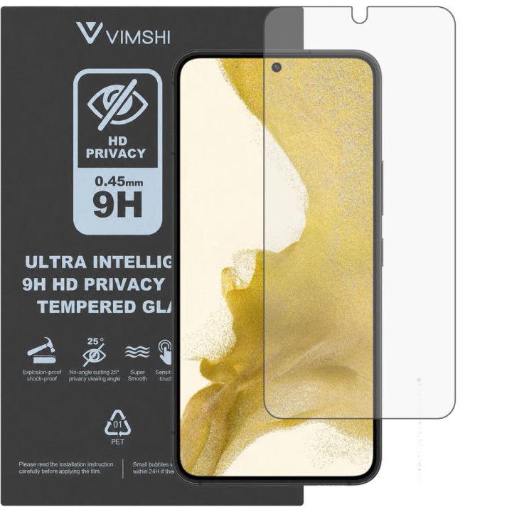 Противоударная защитная пленка антишпион Vimshi Ultra 9H Privacy Flex для Samsung Galaxy S22