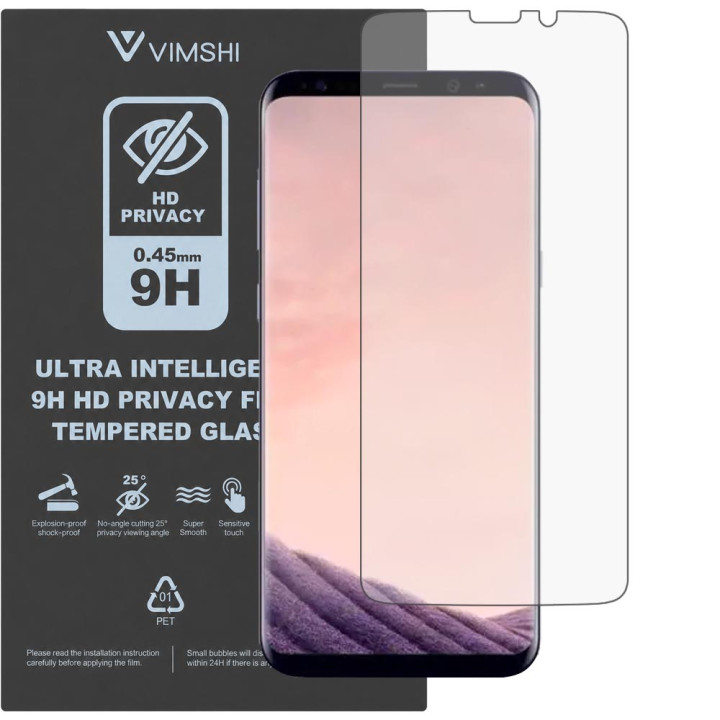 Противоударная защитная пленка антишпион Vimshi Ultra 9H Privacy Flex для Samsung Galaxy S8+