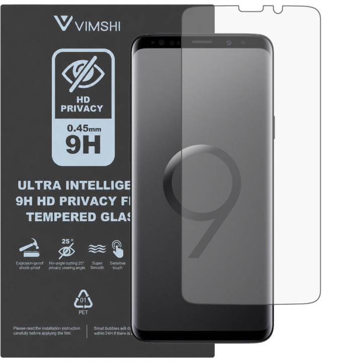 Противоударная защитная пленка антишпион Vimshi Ultra 9H Privacy Flex для Samsung Galaxy S9+