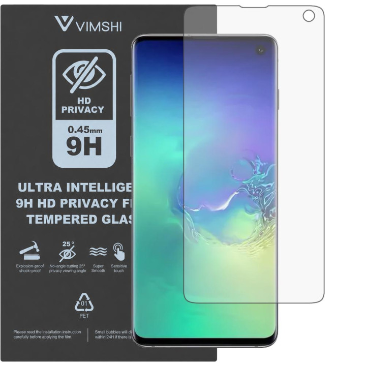 Противоударная защитная пленка антишпион Vimshi Ultra 9H Privacy Flex для Samsung Galaxy S10