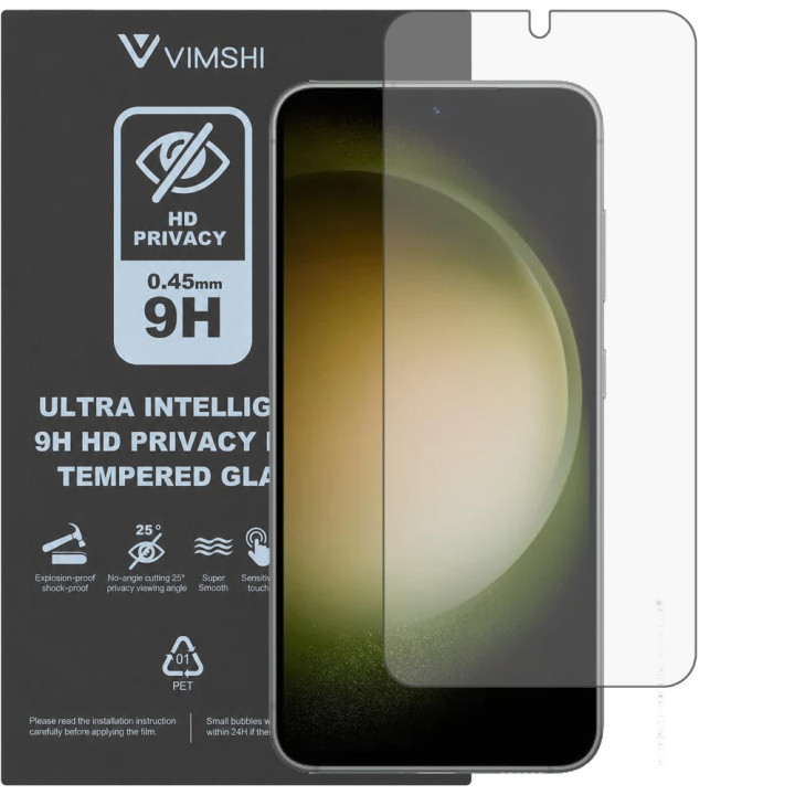 Противоударная защитная пленка антишпион Vimshi Ultra 9H Privacy Flex для Samsung Galaxy S23