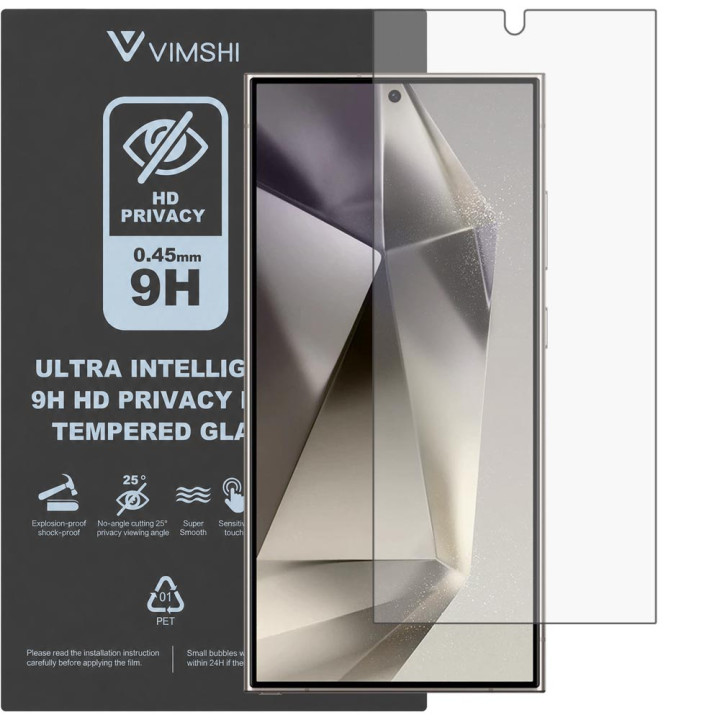 Противоударная защитная пленка антишпион Vimshi Ultra 9H Privacy Flex для Samsung Galaxy S24 Ultra