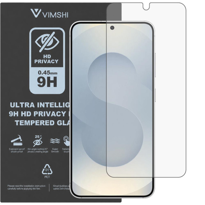 Противоударная защитная пленка антишпион Vimshi Ultra 9H Privacy Flex для Samsung Galaxy S25