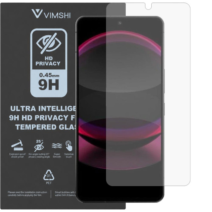 Противоударная защитная пленка антишпион Vimshi Ultra 9H Privacy Flex для Sharp AQUOS R8s Pro