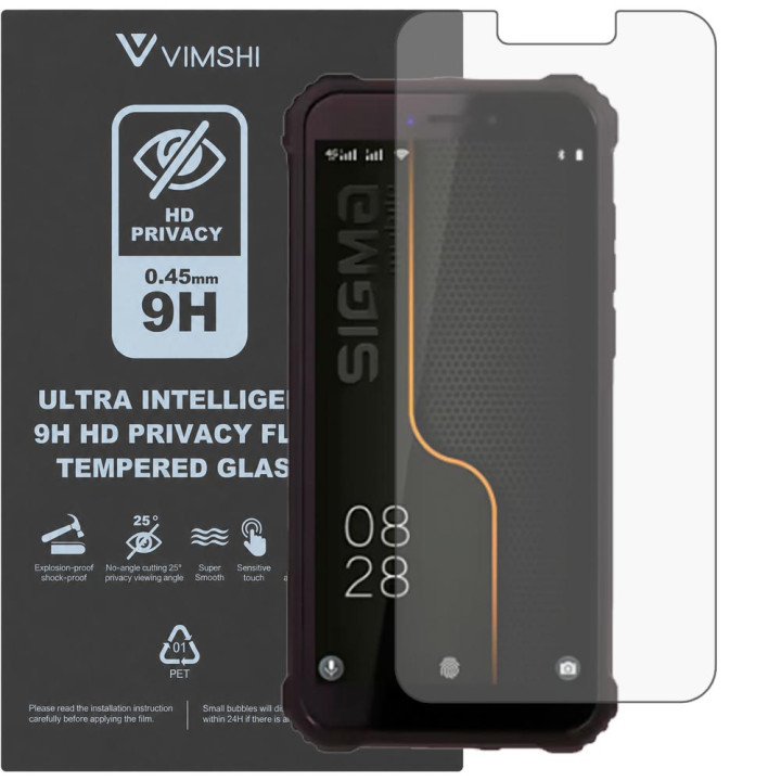Противоударная защитная пленка антишпион Vimshi Ultra 9H Privacy Flex для Sigma mobile X-treme PQ38