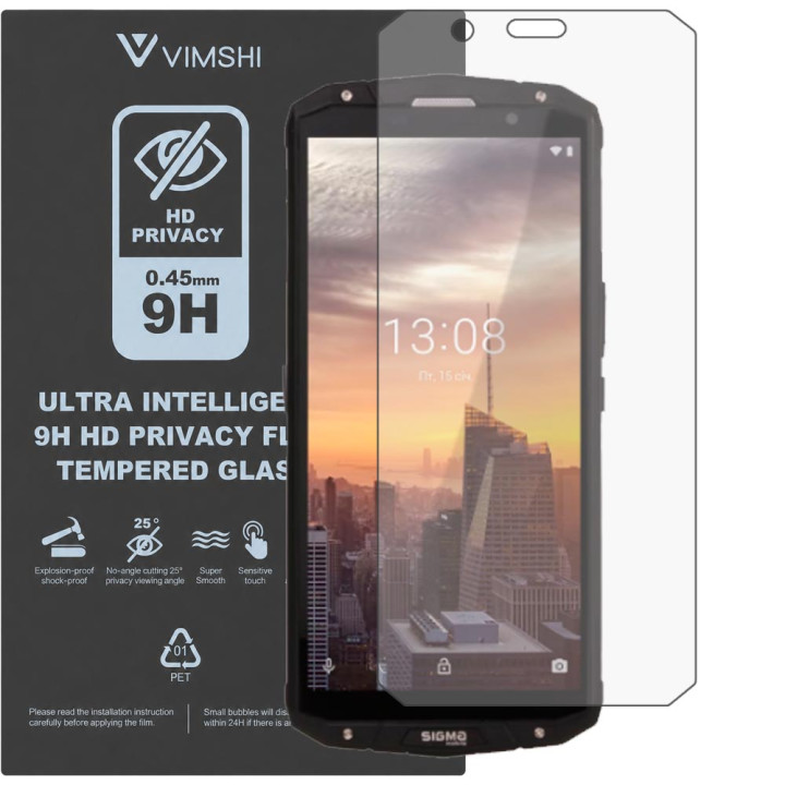 Противоударная защитная пленка антишпион Vimshi Ultra 9H Privacy Flex для Sigma mobile X-treme PQ54