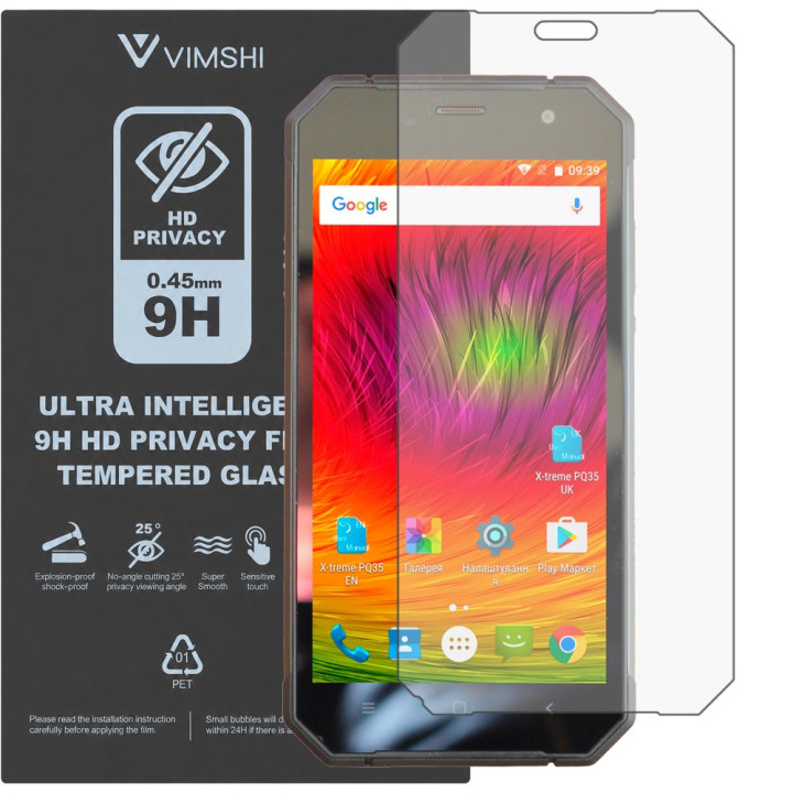 Протиударна захисна плівка антишпигун Vimshi Ultra 9H Privacy Flex для Sigma mobile X-treme PQ35
