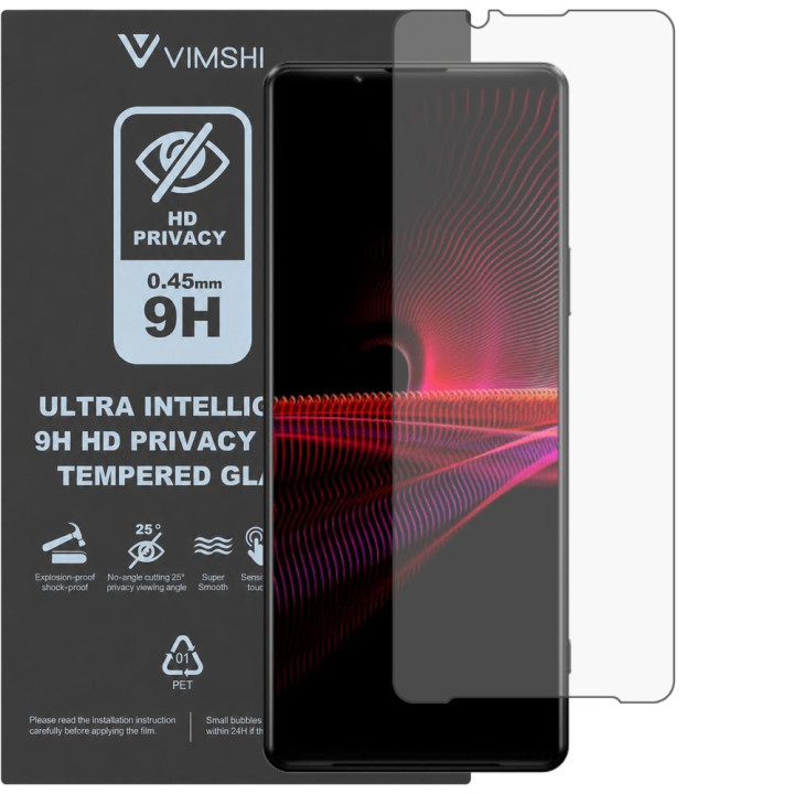 Противоударная защитная пленка антишпион Vimshi Ultra 9H Privacy Flex для Sony Xperia 1 III