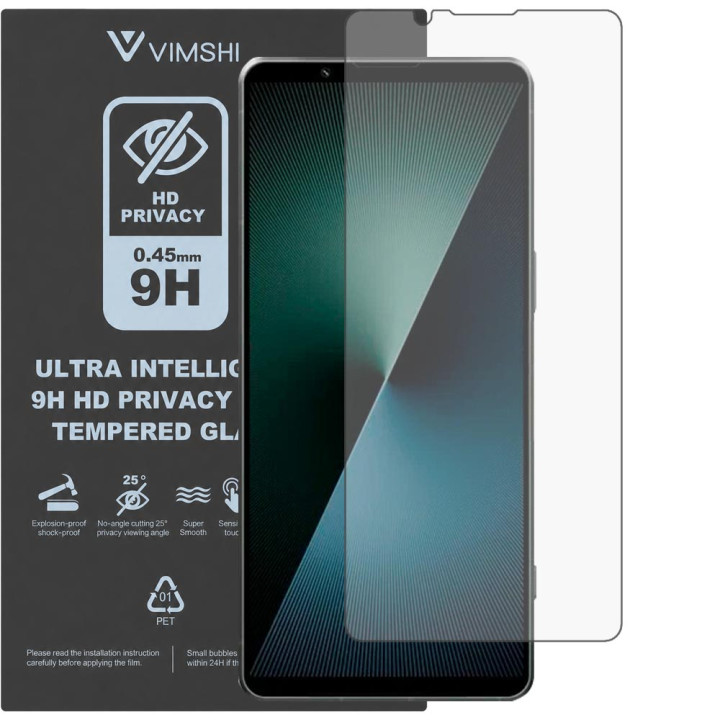 Противоударная защитная пленка антишпион Vimshi Ultra 9H Privacy Flex для Sony Xperia 1 VII